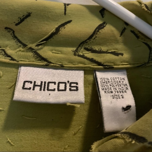 Chico's Lime Green Textured Blazer * Large - Picture 2 of 13